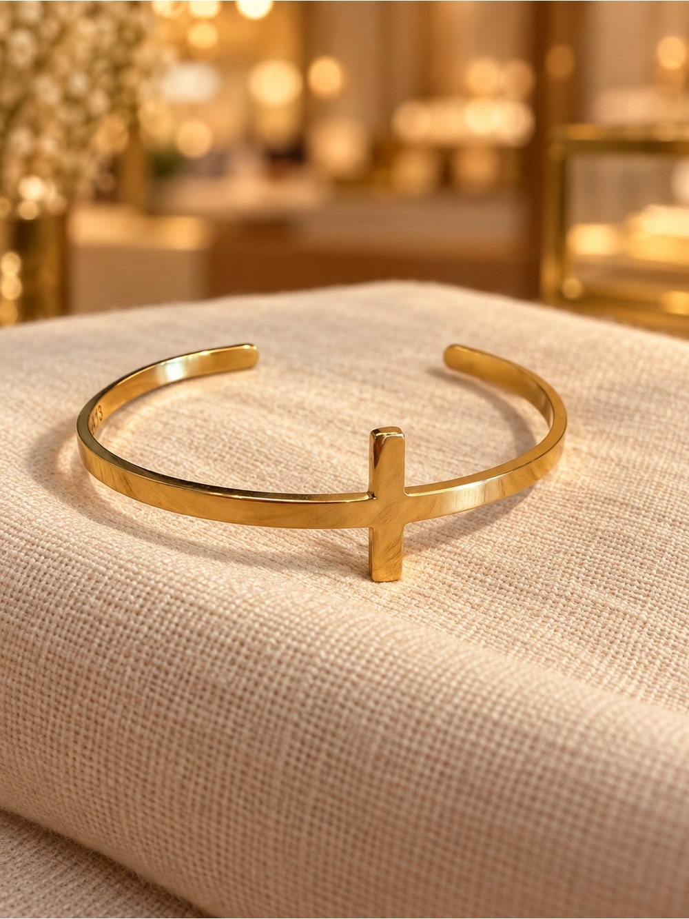 Gold cross bracelet